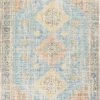 SURYA NEVAEH DISTRESSED VINTAGE PRINT RUG: BLUE, ORANGE