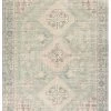 SURYA NEVAEH DISTRESSED VINTAGE PRINT RUG: SAGE, PINK