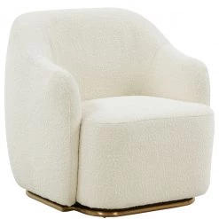 VIG ZAZA IVORY BOUCLÉ SWIVEL CHAIR