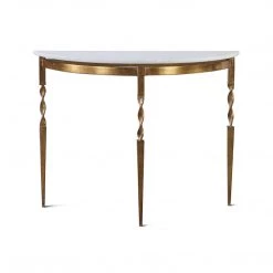 UTTERMOST ZELLA MARBLE TOP DEMILUNE CONSOLE