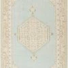 SURYA ZAHRA HAND-KNOTTED WOOL RUG: SEA FOAM