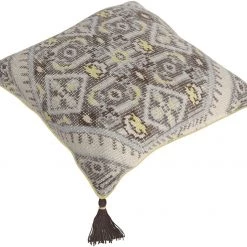 SURYA HILO PILLOW: GRAY, LIME