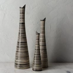 SURYA ZULU STRIPED CERAMIC VASES | SET OF 3 Accessories