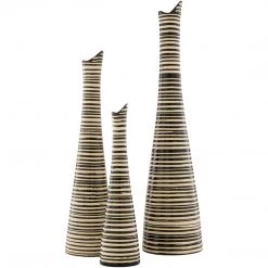 SURYA ZULU STRIPED CERAMIC VASES | SET OF 3 Accessories