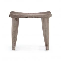 FOUR HANDS ZURI WEATHERED GREY TEAK ACCENT STOOL