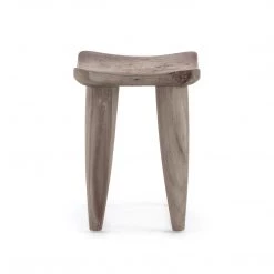 FOUR HANDS ZURI WEATHERED GREY TEAK ACCENT STOOL