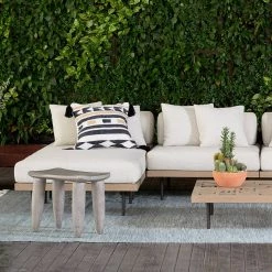 FOUR HANDS ZURI WEATHERED GREY TEAK ACCENT STOOL